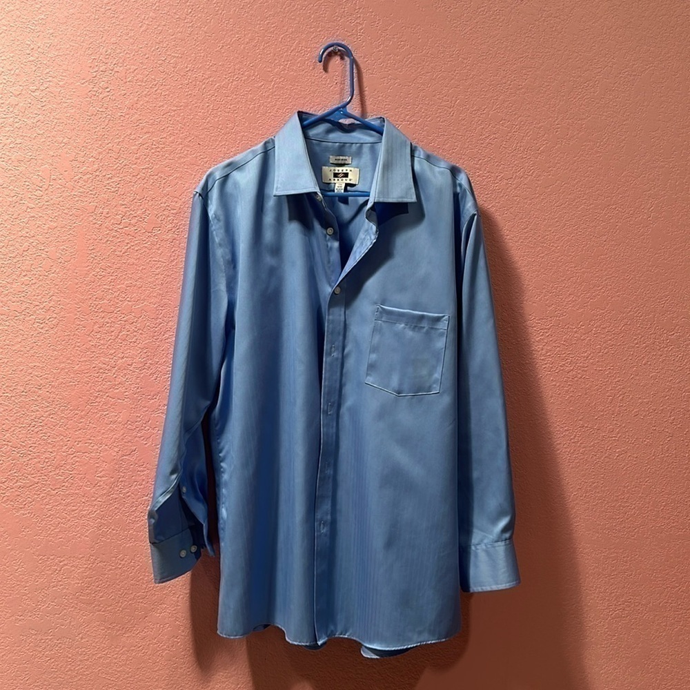 JOSEPH ABBOUD Blue Formal Long Sleeve Button Down Shirt 100% Cotton Size 32/33 - Picture 1 of 5
